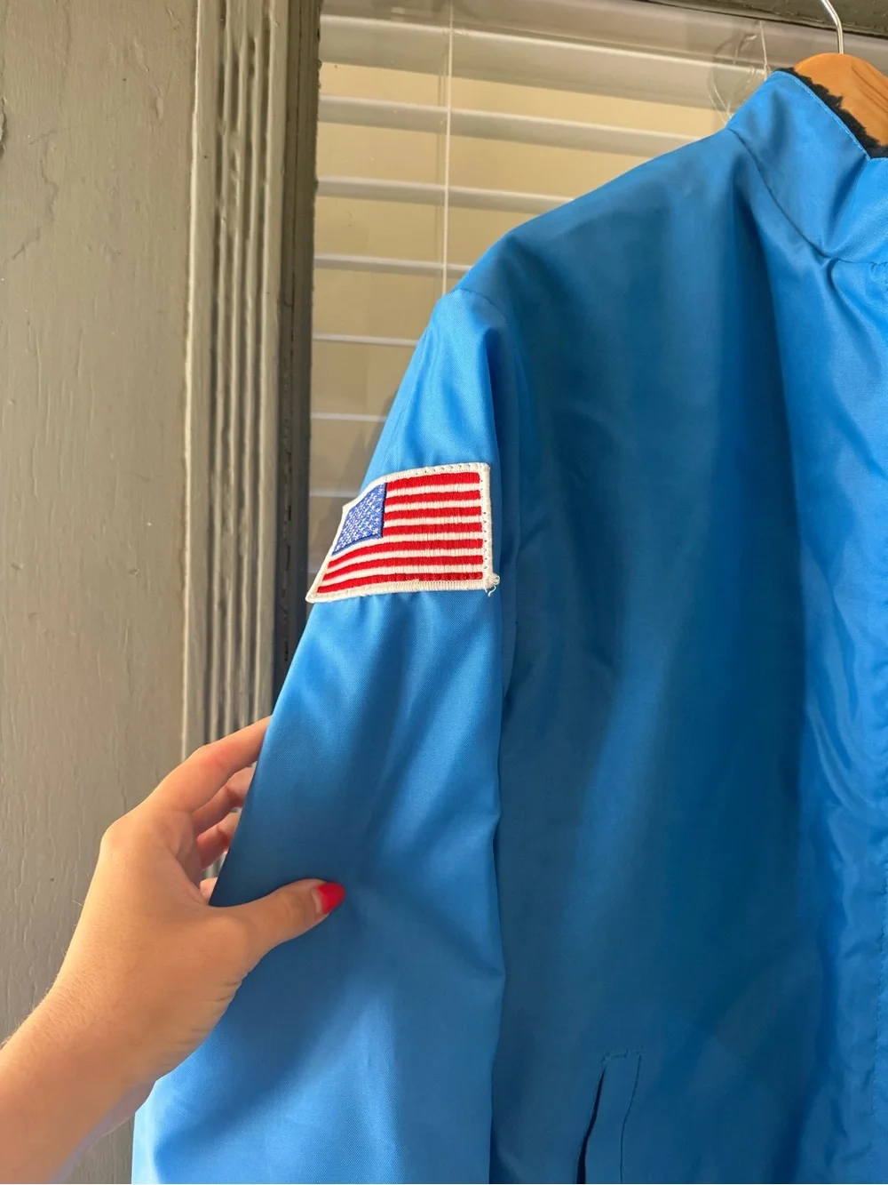 Vintage 1970s Ford Shelby Cobra Racing Blue Stripe Men’s Jacket